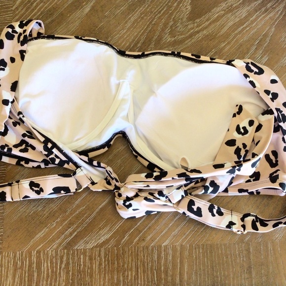 Terra & Sky Womens Leopard Print Tie Bralette Bikini Top Size 4X (28W-30W) - Picture 5 of 7